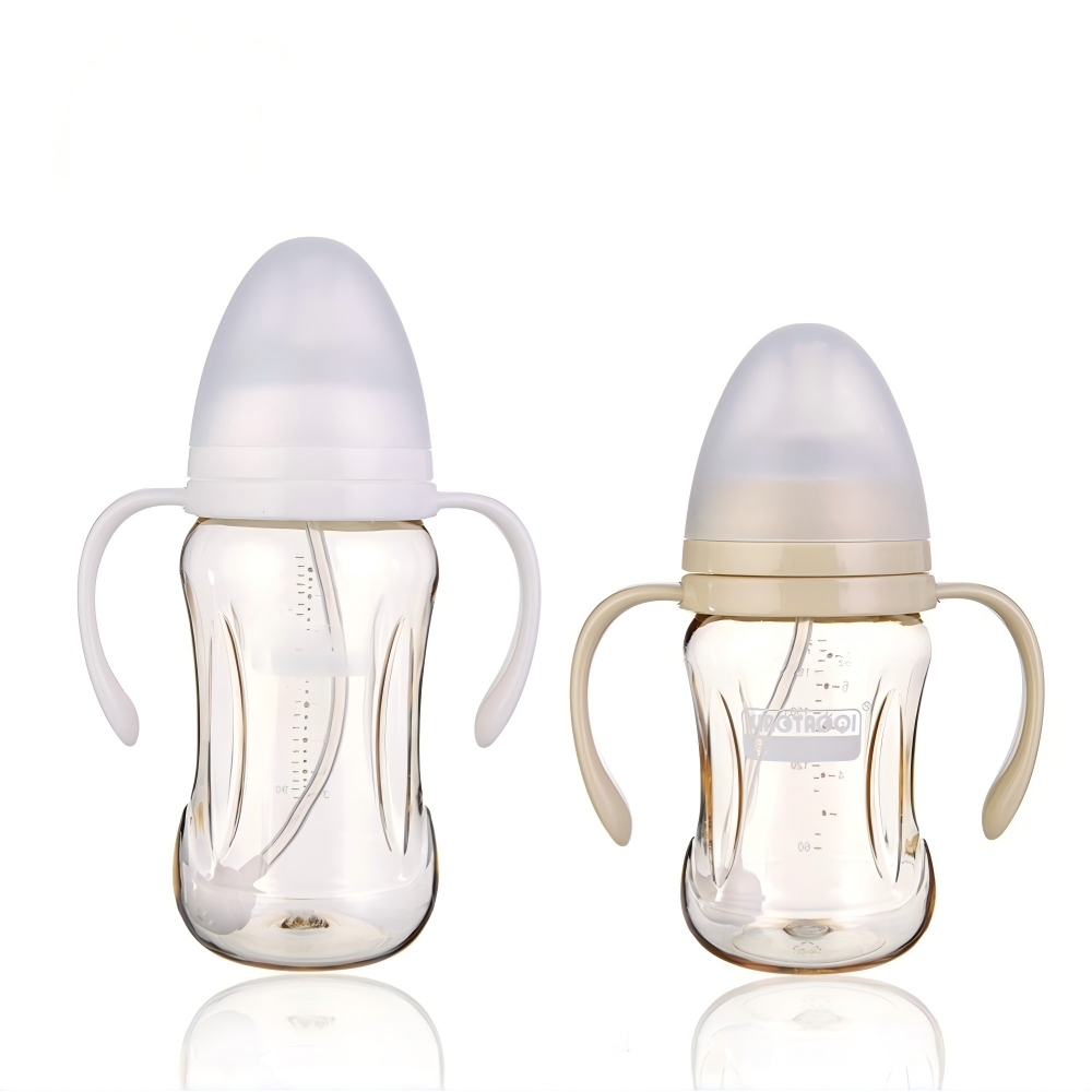220ml 300ml PPSU wide neck baby feeding bottle with handles