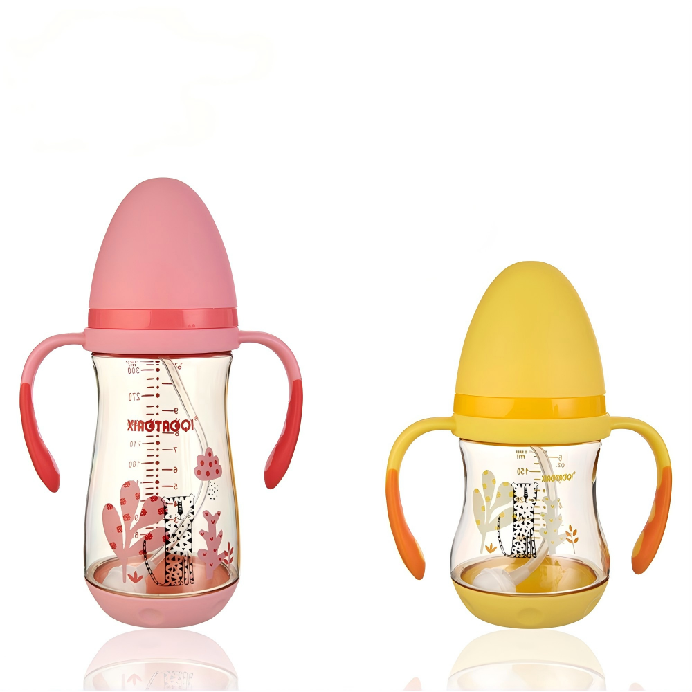 180ml 320ml PPSU wide neck baby feeding bottle with two color handles