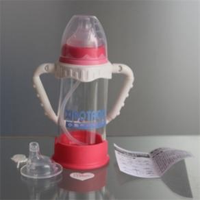 260MLwide neck anti-drop glass baby feeding bottle with two shape nipples 2
