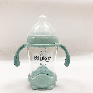 300ml Extra Wide neck Glass baby feeding bottle with simple lid
