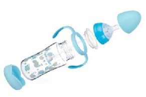 150ml 240ml Glass wide neck baby feeding bottle with silicon base 2