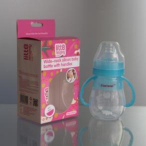 140ML wide-neck silicon Baby Feeding bottle  with handls 2