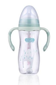 330ml Wide neck Tritan Baby Feeding bottle with two color handles 2
