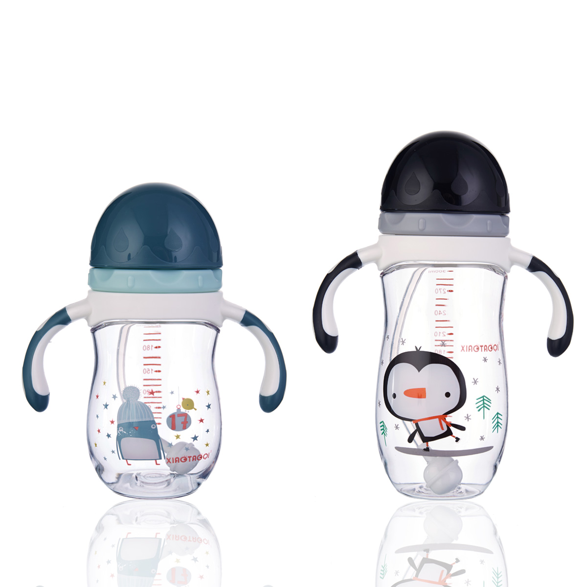 220ml 300ml penguine shape Tritan baby sippy cup