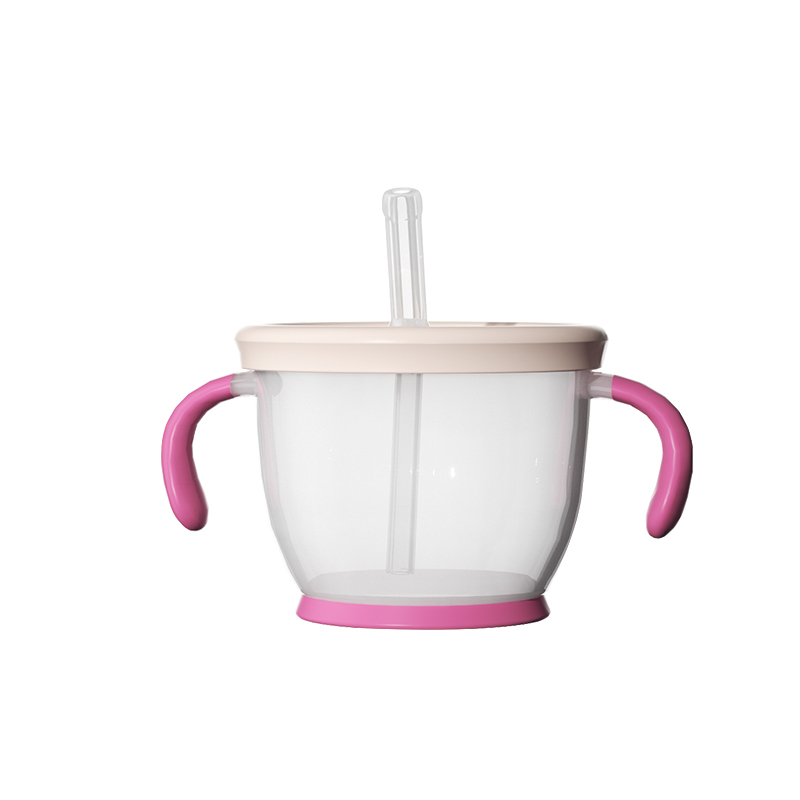 Baby milk bottle with straw
