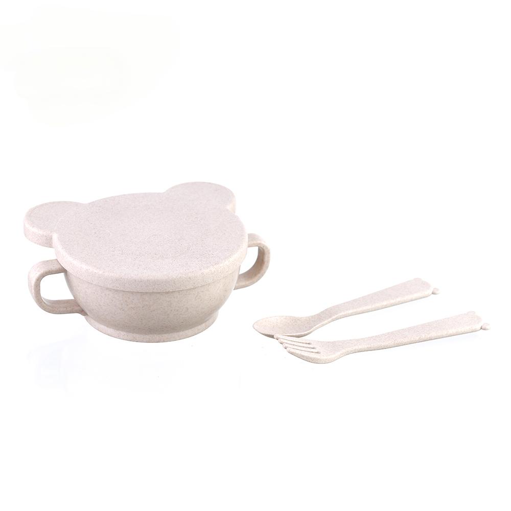 Wheat straw baby feeding set Bowl &Spoon Fork