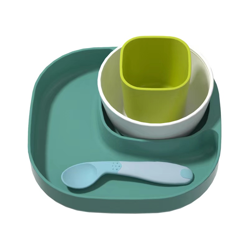 Baby Tableware Set 4 in 1 Heat sensing spoon, cup, bowl, plate