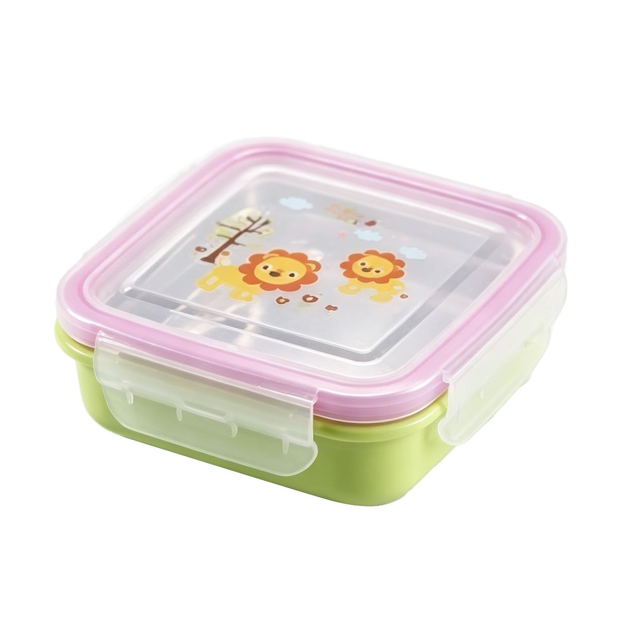 Square stainless steel lunch box in preservation