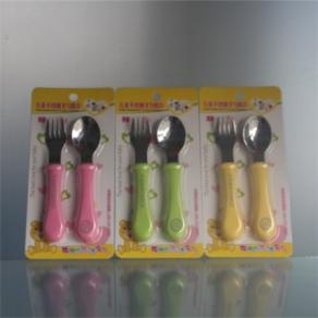 304 stainless steel baby feeding spoon and fork 2pcs/set 2