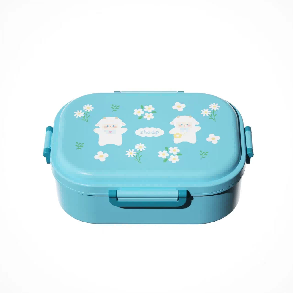 PP Rectangular lunch box with spoon and fork 2