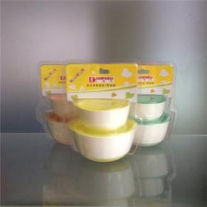200ml 350ml Antiskid Baby Feeding Bowl 2pcs set with Lid 3