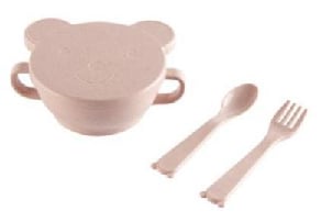 Wheat straw baby feeding set Bowl &Spoon Fork 2
