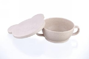 Wheat straw baby feeding set Bowl &Spoon Fork 4