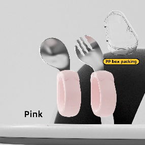 304 Stainless Steel baby feeding spoon and fork 2pcs pack 2