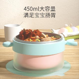 stainless steel Water-filled Insulation Bowl With Suction Base 3