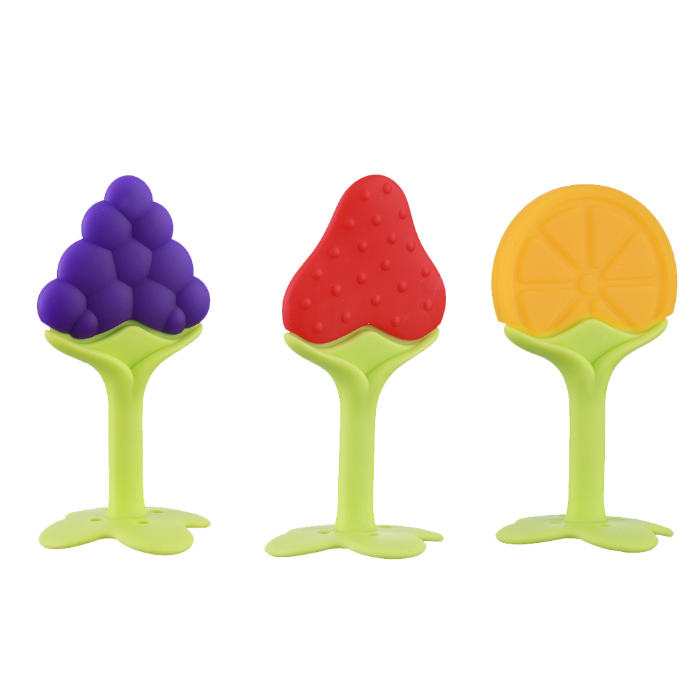 3D fruit shape baby silicone teether