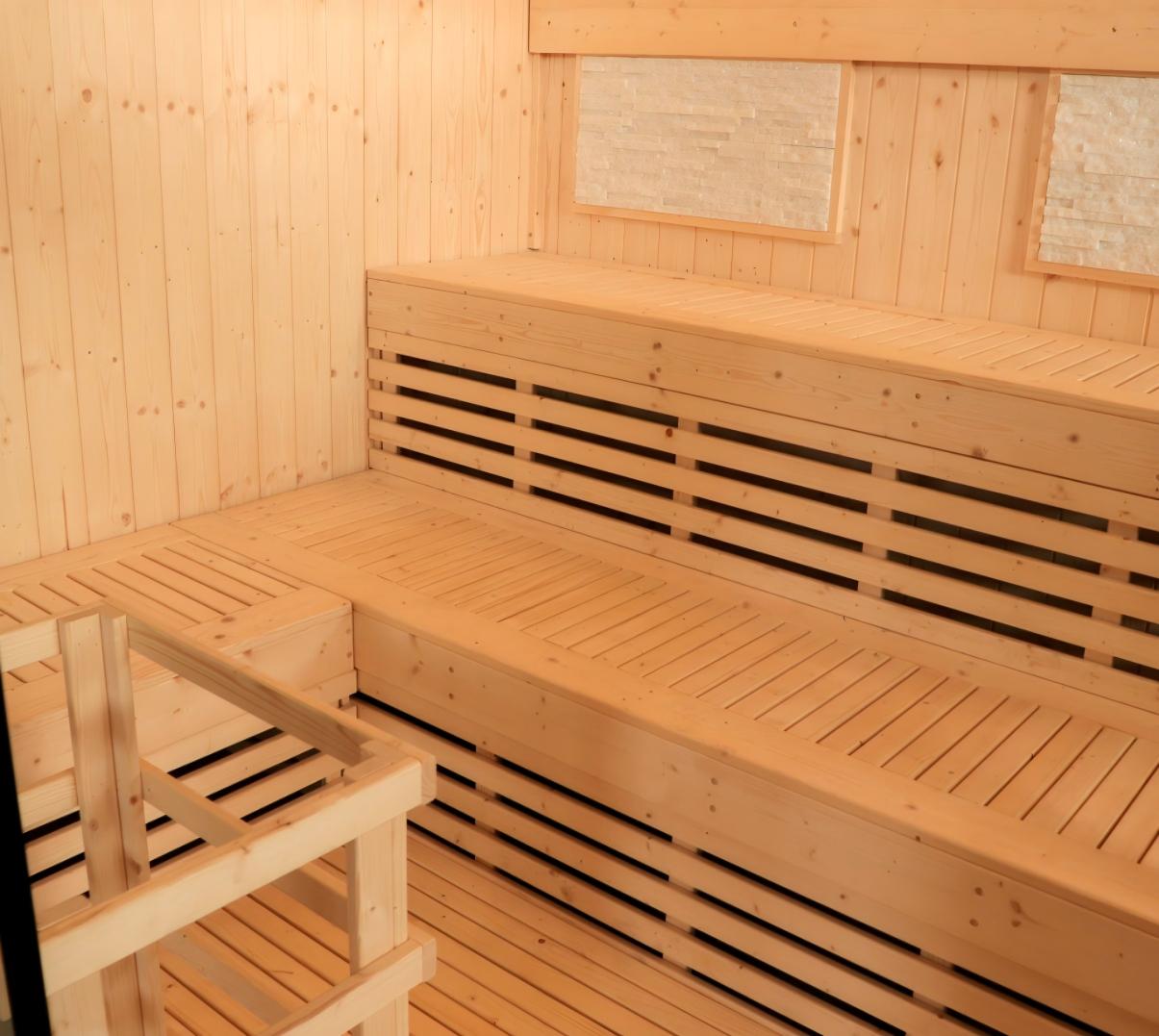 SIP-PI0002 4-6 Person Indoor Dry & Steam Sauna Combo Room, Western Red Cedar 3